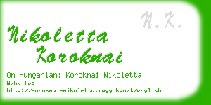 nikoletta koroknai business card